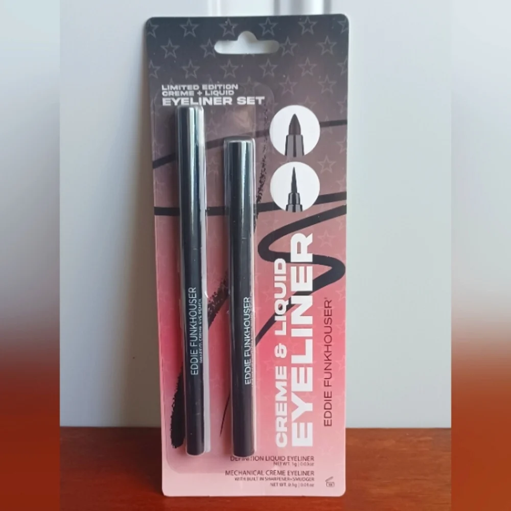 EDDIE FUNKHOUSER CREME & LIQUID EYELINER SET BLACK/NOIR
